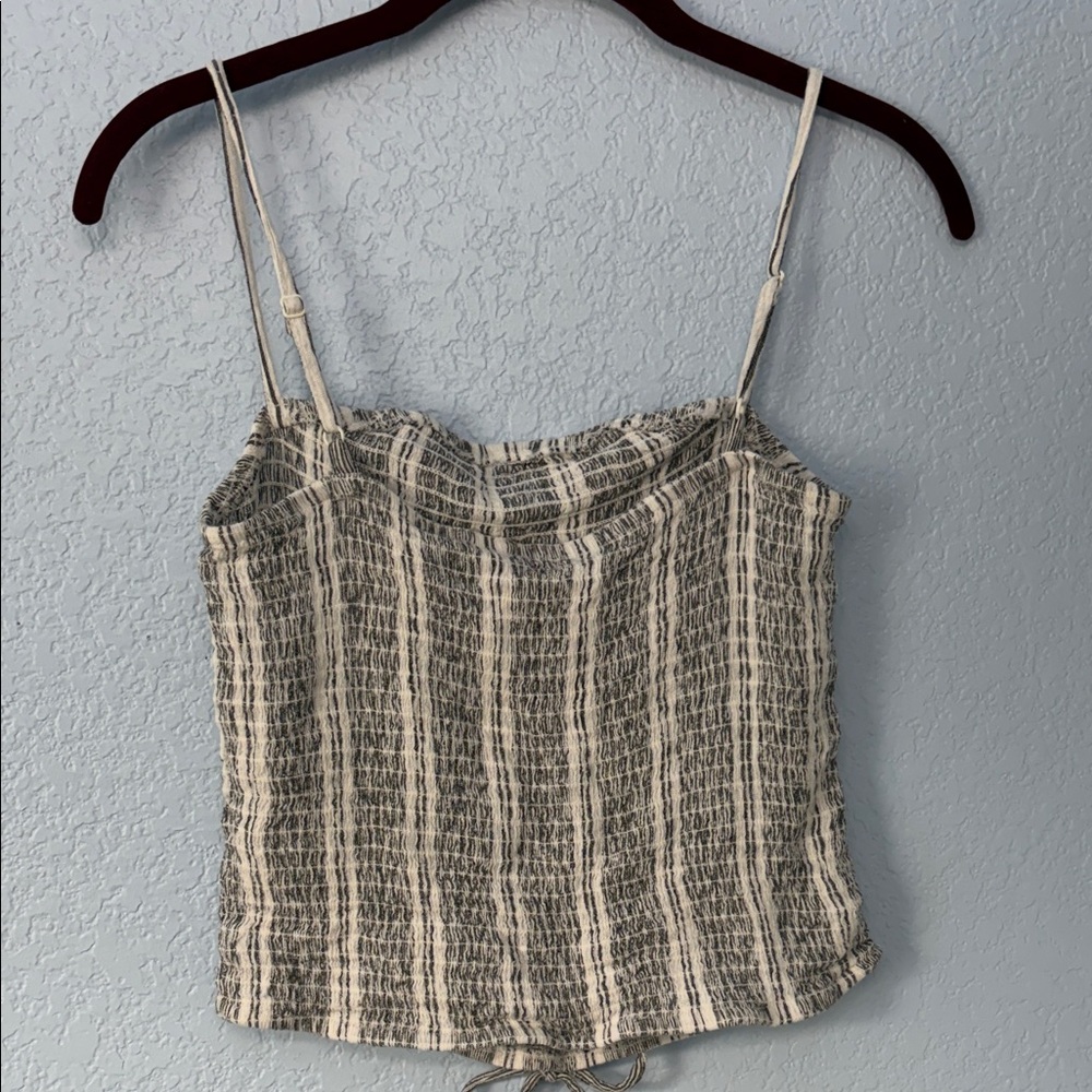 Guess Monochrome Striped Spaghetti Strap front tie top Size S - Picture 7 of 8